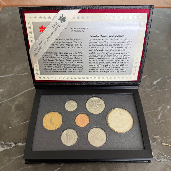 Conjunto de moedas do Canadá Royal Canadian Mint 1993