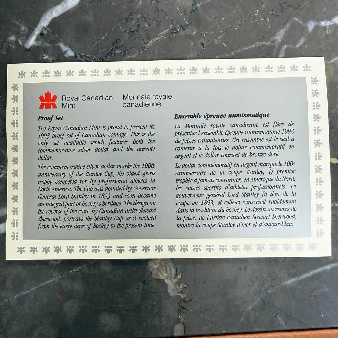 Conjunto de moedas do Canadá Royal Canadian Mint 1993