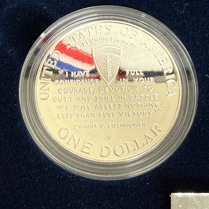 Set de monedas de plata 50.º aniversario de la Segunda Guerra Mundial de los Estados Unidos