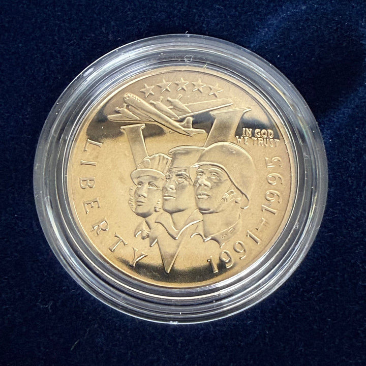 Set de monedas de plata 50.º aniversario de la Segunda Guerra Mundial de los Estados Unidos
