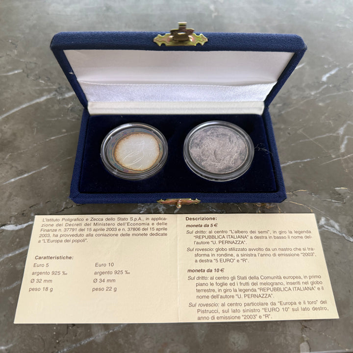 Silver coins €5 €10 The Europe of Peoples