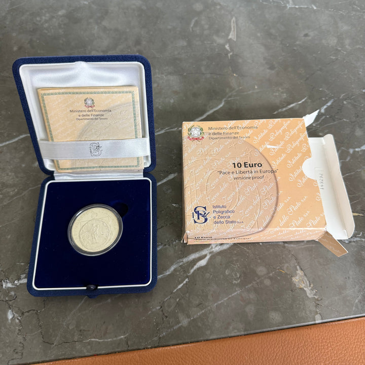 €10 Peace and Freedom in Europe silver coin proof version