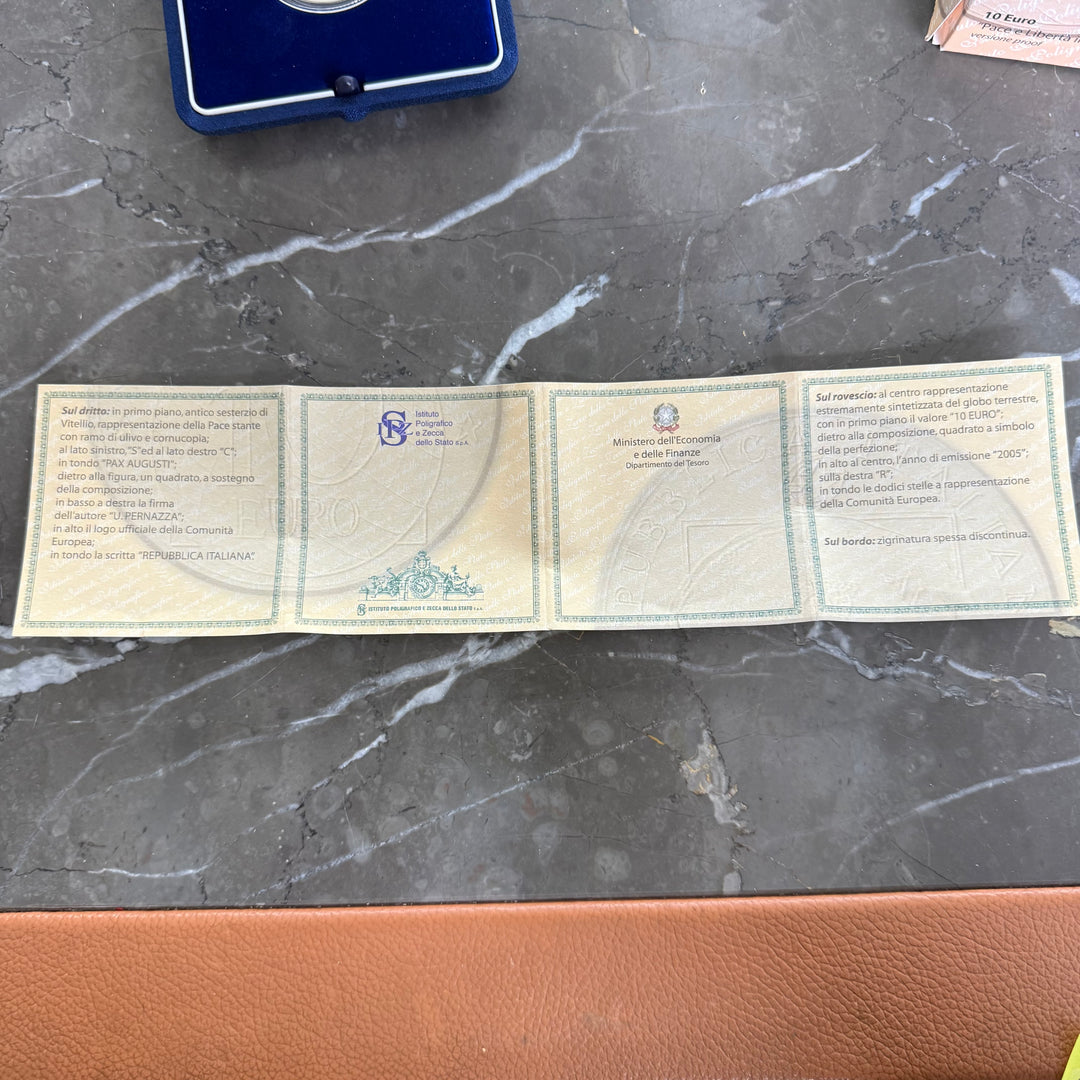 €10 Peace and Freedom in Europe silver coin proof version