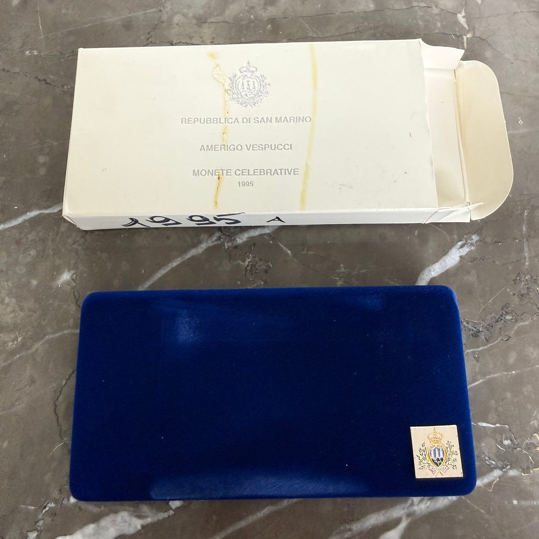 Silver coins 5000 10000 Lire Republic of San Marino Amerigo Vespucci 1995