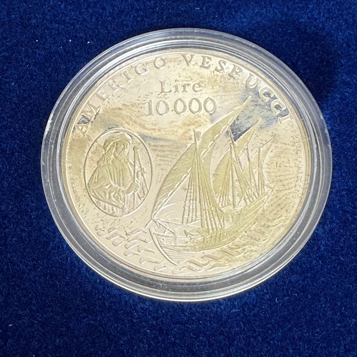 Silver coins 5000 10000 Lire Republic of San Marino Amerigo Vespucci 1995