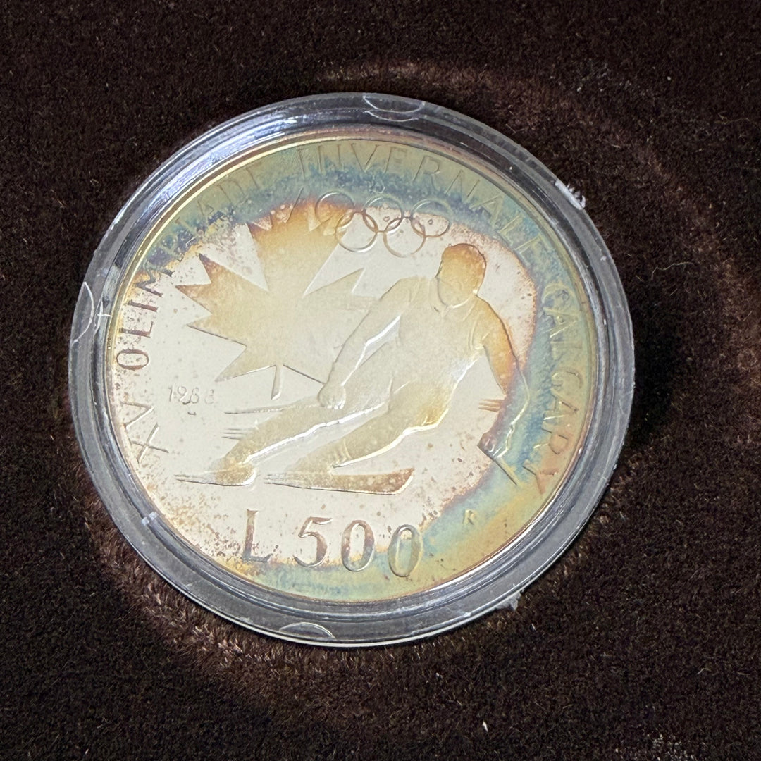 Silver coins Republic of San Marino XV Calgary Winter Olympics and XXIV Seoul Olympics 1988