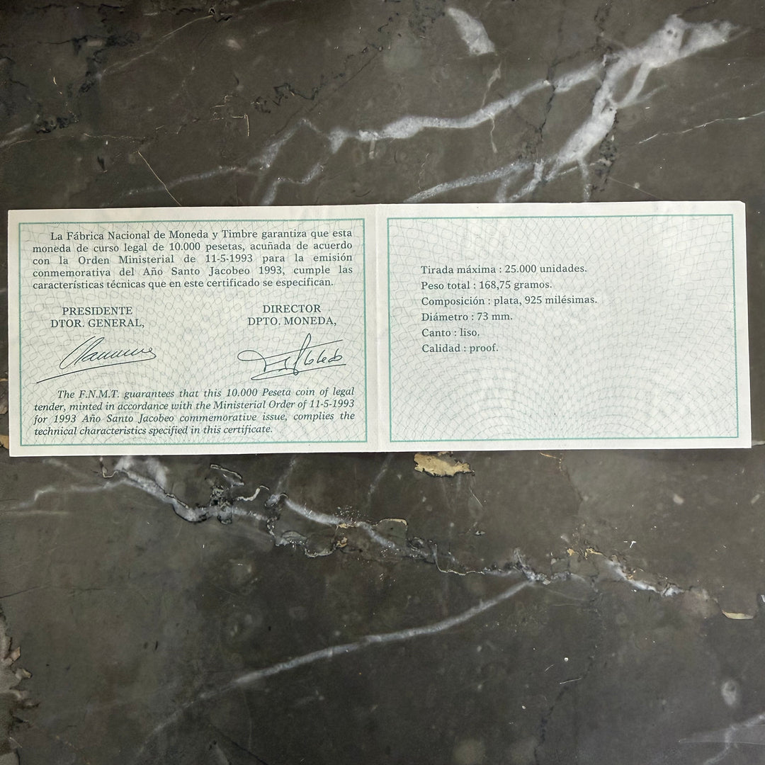 10000 Pesetas Año Santo Jacobeo 1993 Silbermünze
