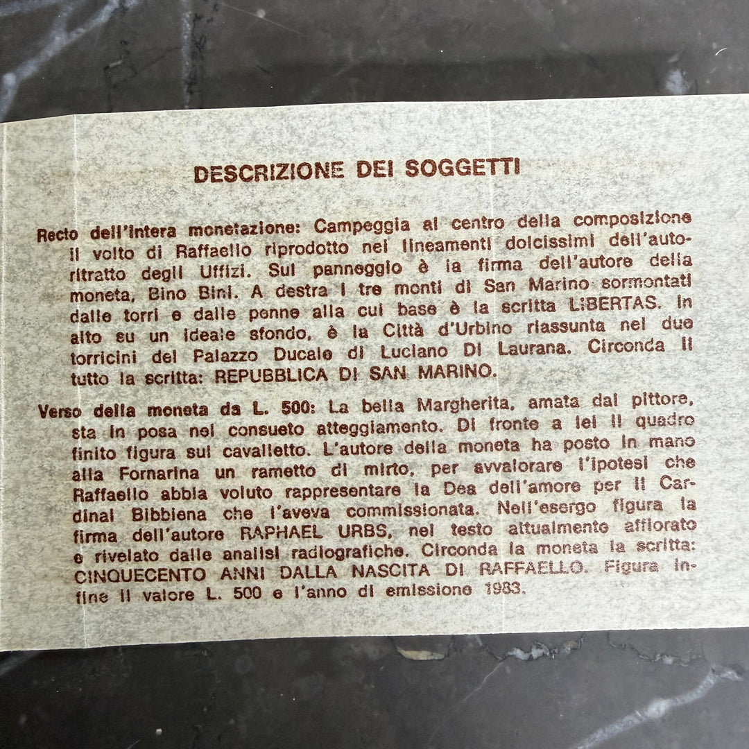 Silbermünzen 500 1000 Lire Republik San Marino V Hundertster Geburtstag Raffaello Sanzio 1983