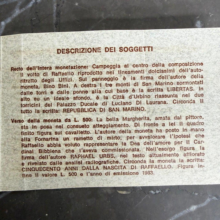 Silbermünzen 500 1000 Lire Republik San Marino V Hundertster Geburtstag Raffaello Sanzio 1983