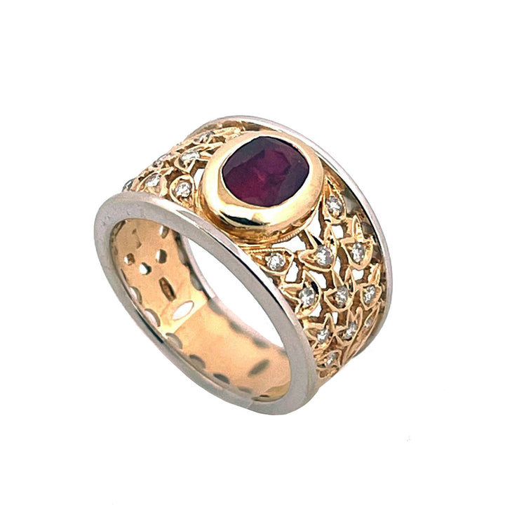 Capodagaglia Ring Fantasy Fantasy Gold Gold und Yellow 18kt Rubin und Diamanten