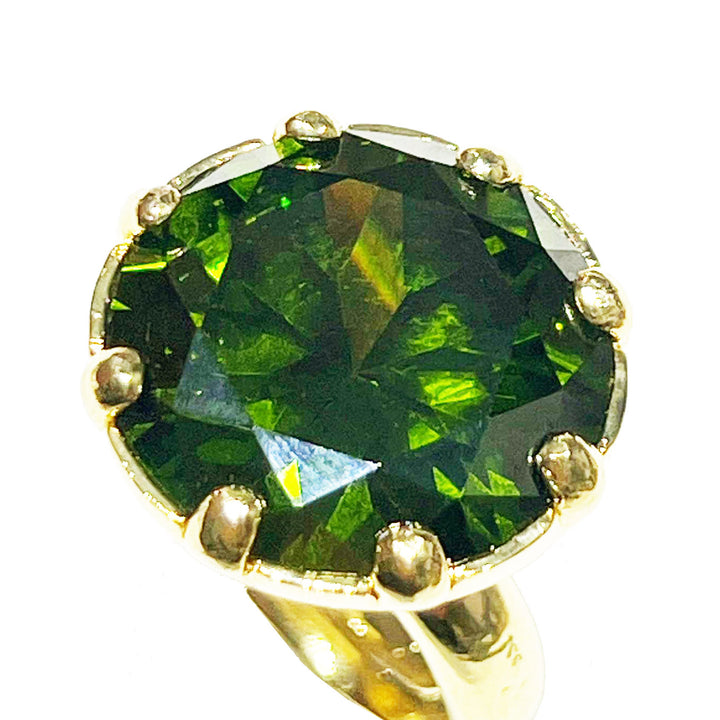 フェデリカ ロッシ カクテル リング ブロンズ PVD 仕上げ 18K ゴールド グリーン クリスタル FR.AN.01