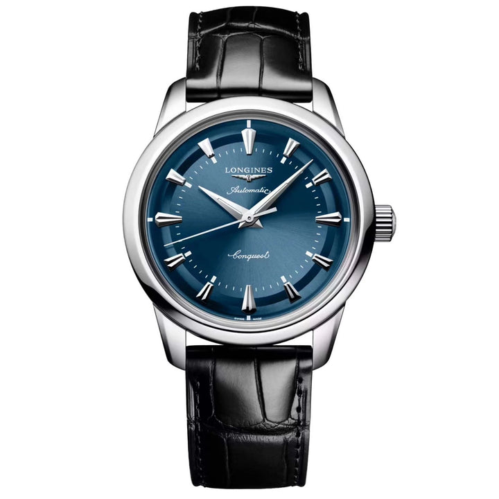 Longines Conquest Heritage Relógio automático azul de 38 mm em aço L1.649.4.92.2,