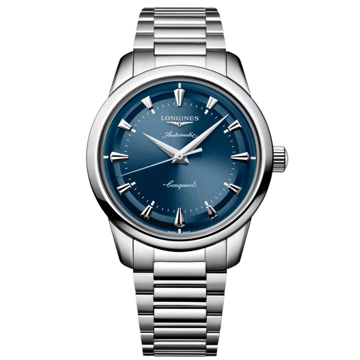 Relógio automático Longines Heritage 40 mm em aço azul L1.650.4.92.6