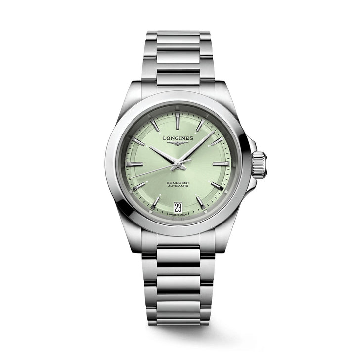 LONGINES CONQUEST 34MM WATCH AUTOMATIC GREEN STEEL L3.430.4.02.6