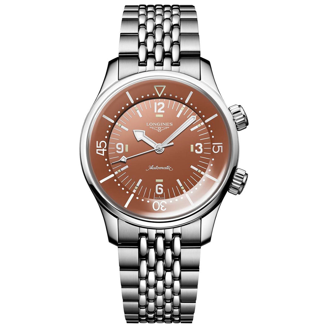 Longines Legend Div 39mm Titta på Automatic Terracotta Steel L3.764.4.4.96.6