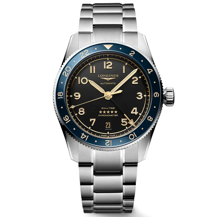 Relógio Longines Spirit Zulu Time 39mm aço automático antracite L3.802.4.60.6