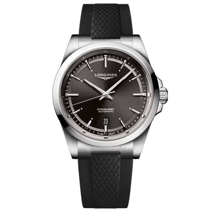Longines Conquest 41mm black automatic steel watch L3.830.4.52.9