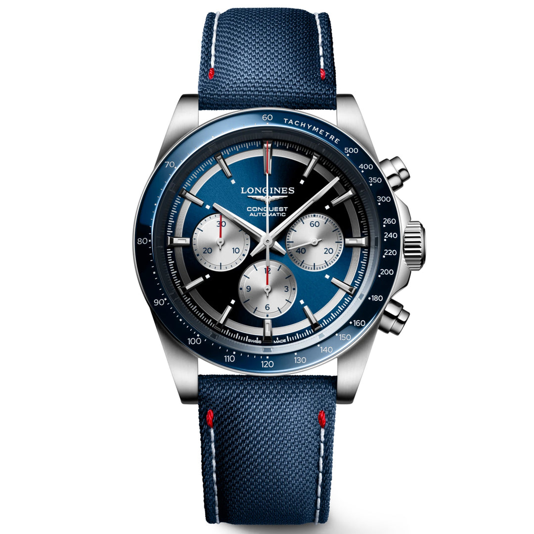 Reloj Longines Conquest Marco Odermatt Edición 42mm acero automático azul L3.835.4.91.2