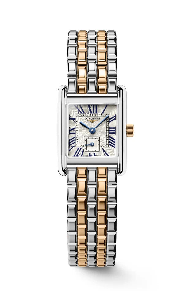 Longines Mini Dolcevita watch 21.50x29.00mm silver quartz gold 18kt steel l5.200.5.71.7