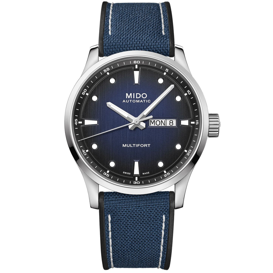 MIDO Multifort Watch M 42 mm Blauw Automatisch staal M038.430.17.041.00 uur