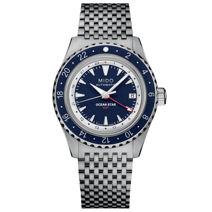 Mido Ocean Star GMT Watch Edition Speisialta 40mm Gorm Cruach Uathoibríoch M026.829.18.041.00