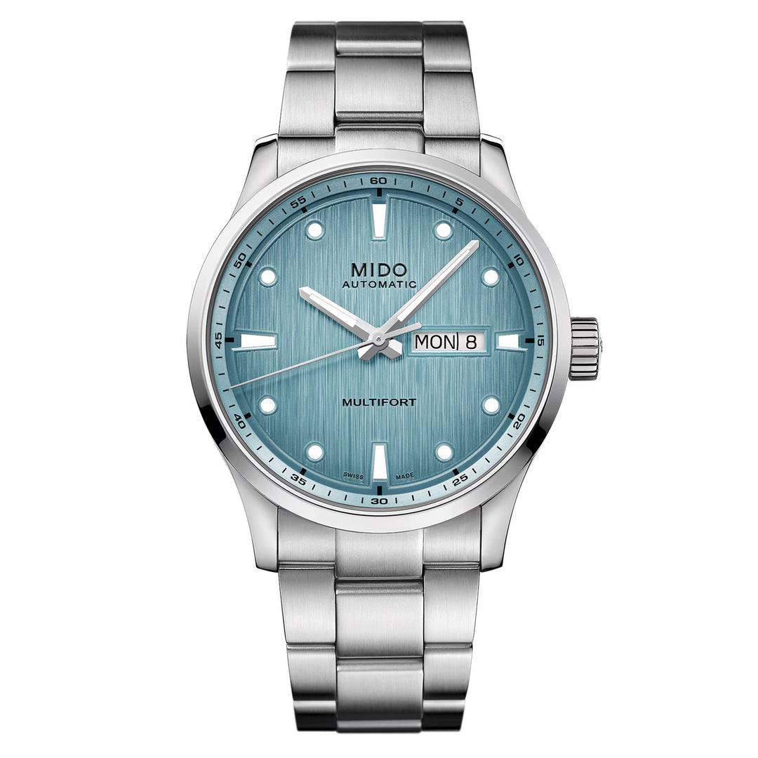 Mido घड़ी Multifort एम फ्रीज 42mm Turquoise स्टील M038.430.11.041.00