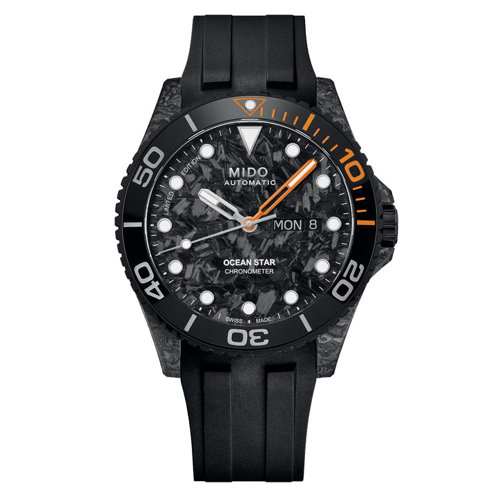 Mido часы Ocean Star 200C Carbon Limited Edition Сертификат Cosc 42mm черный автоматический углеродное волокно M042.431.77.081.00