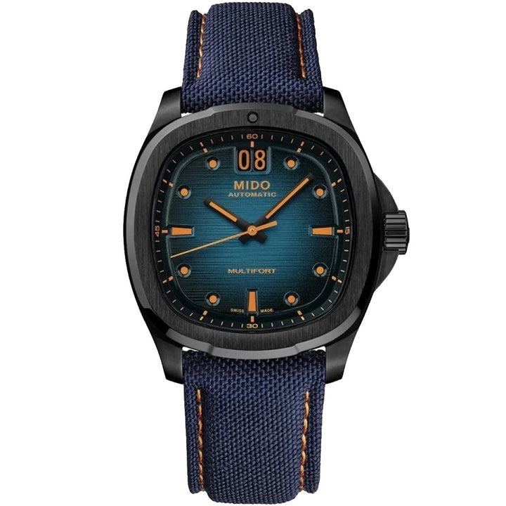 Mido Multifort TV Watch Big Date 39x40mm Automatisch Blaustahl Finish Black PVD M049.526.37.041.00