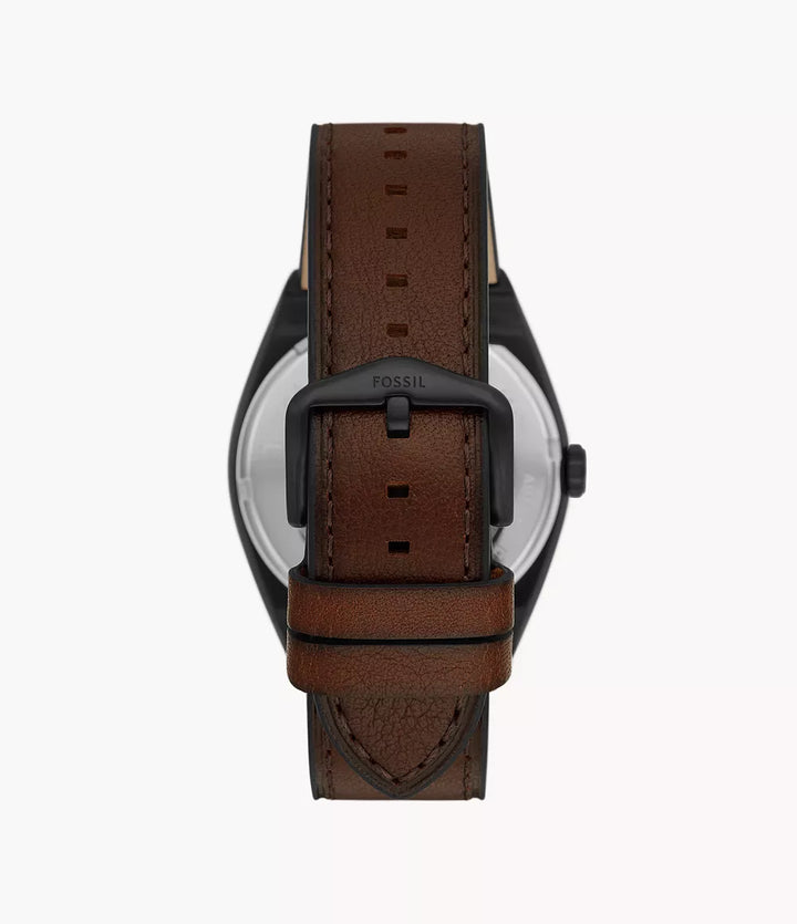 Fossil Everett Uhr 42 mm, schwarzer Automatikstahl, schwarzes PVD-Finish, ME3207