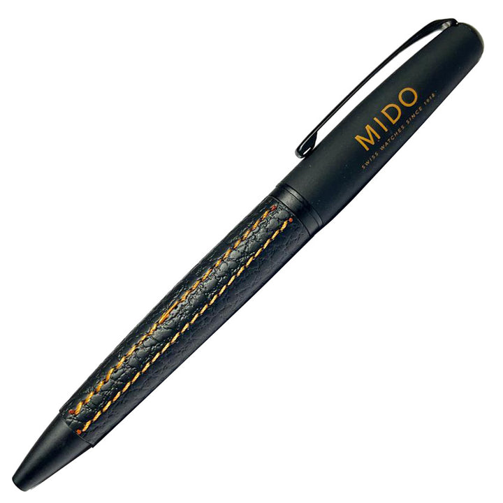 MIDO-BPブラックレザースチールボールペン