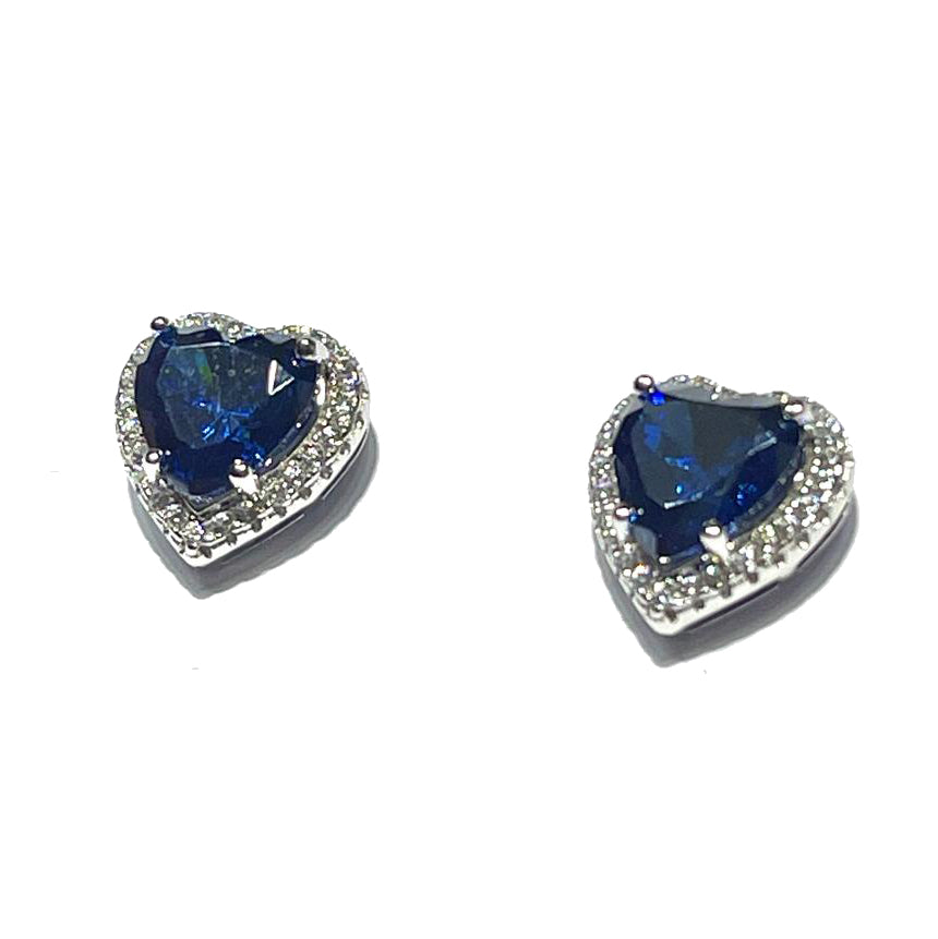 AP Coral Heart Brincos de Hollywood Diva estilo prata 925 Rodium acabamento quartz zaffiro ou462lb