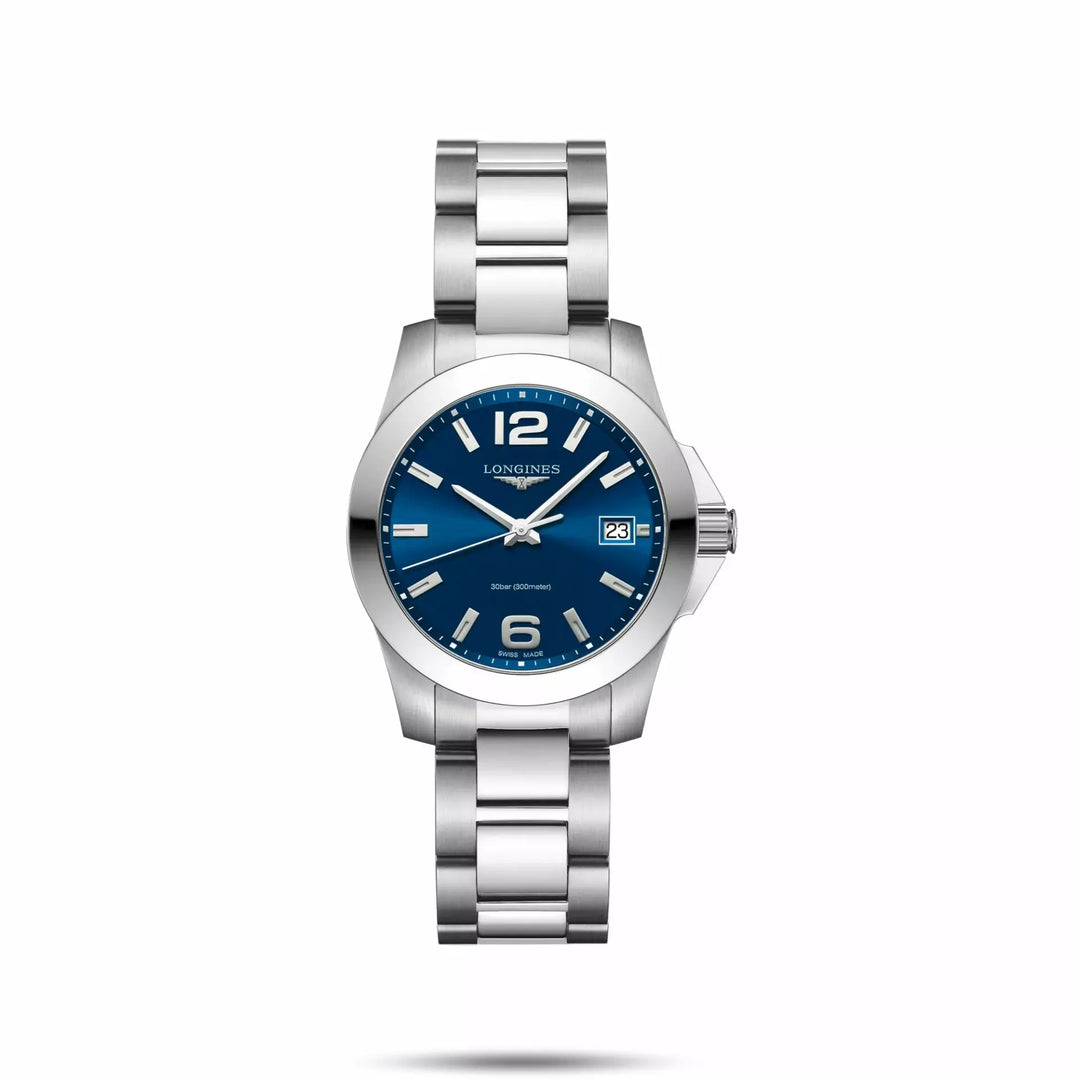 Longines relógio Conquista 34 milímetros azul automático de aço L3.377.4.96.6