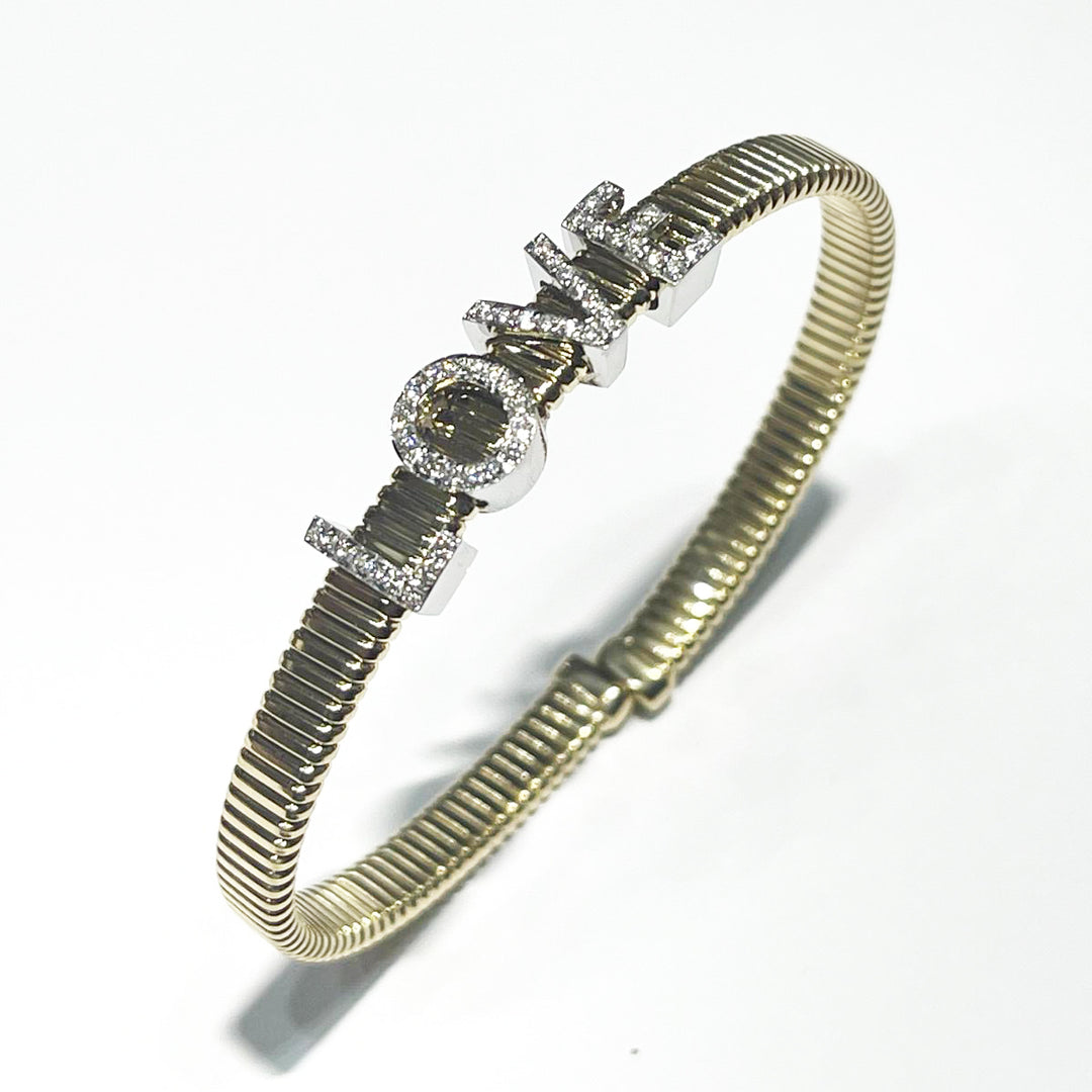Head bracelet Love Tubogas core titanium 18kt gold diamonds S105