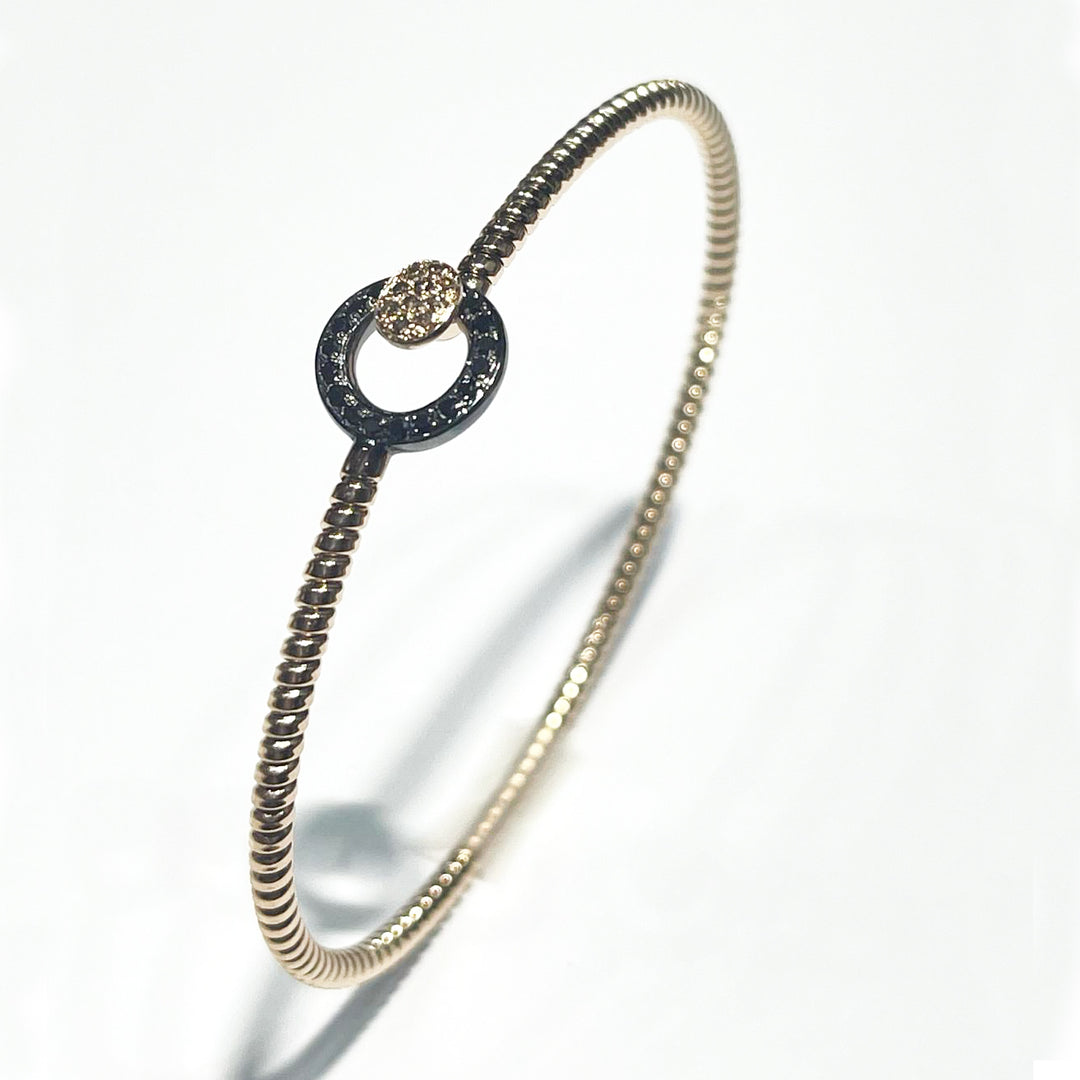 Head bracelet Tubogas core titanium 18kt gold diamonds S142