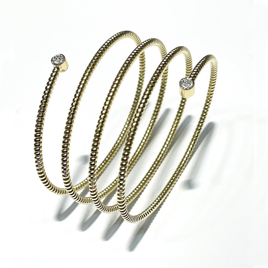 Capodagli Spiral Armband Tubogas Soul Titanium Gold 18kt Diamonds S385