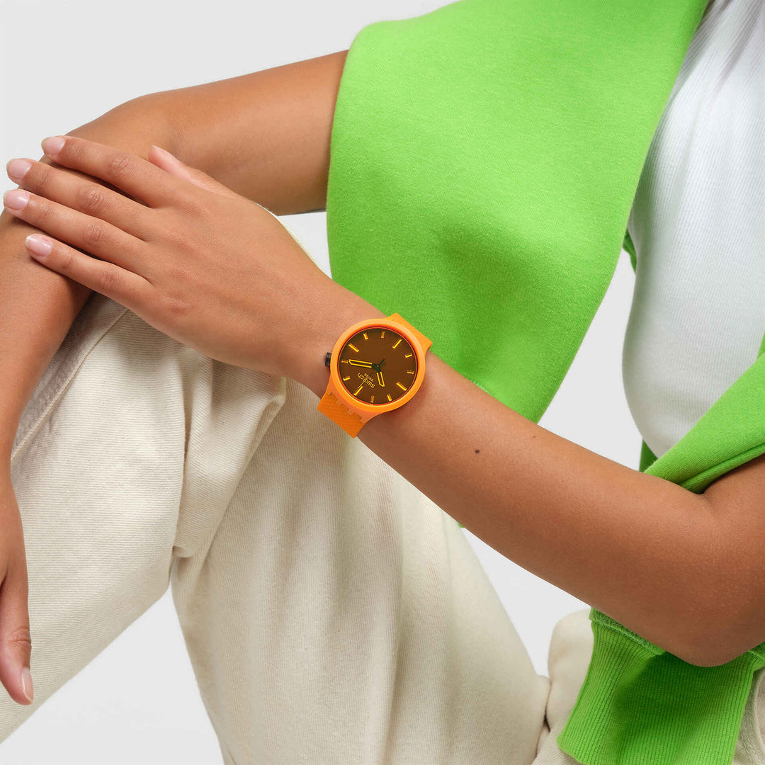 色板粉碎橙色原件大膽47mm SB05O102手錶