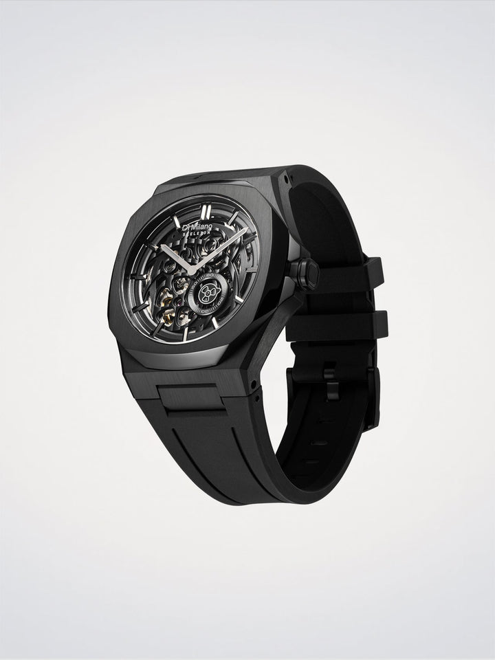 D1 Milano Gitzwart Skeletrubber 41,5 mm D1-SKRJ17
