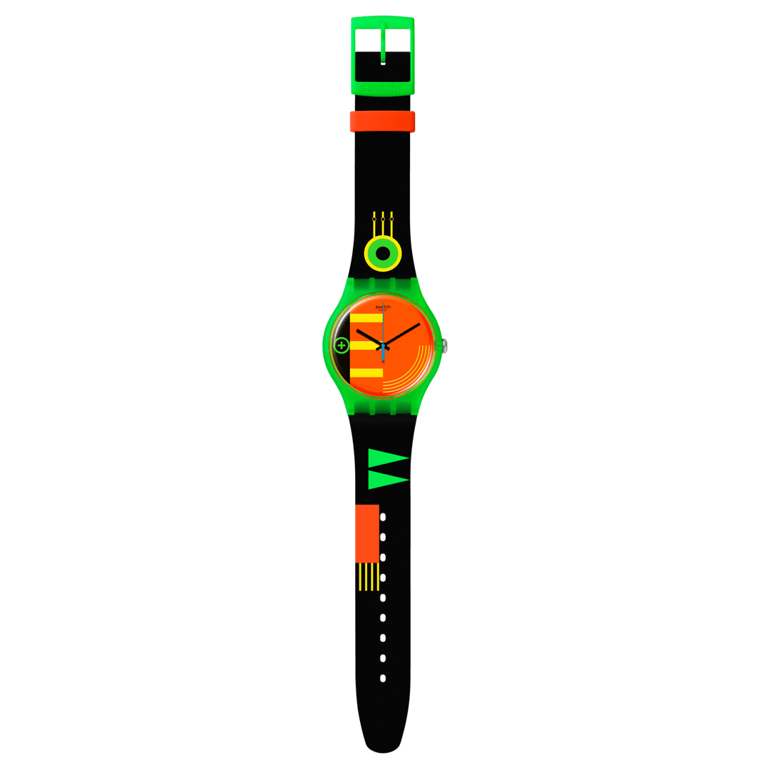 Swatch घड़ी नीयन सवार मूल क्रोनो 41mm SO29G106