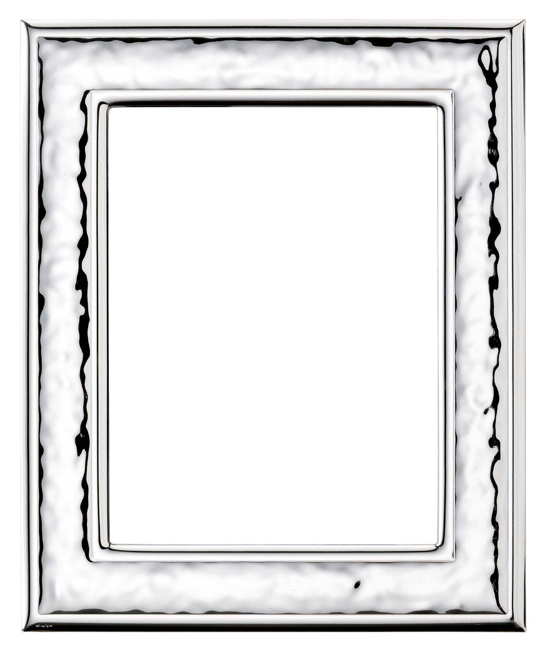 Cadre photo bilaminé Sovrani argent brillant avec dos en bois blanc 18x24cm B685