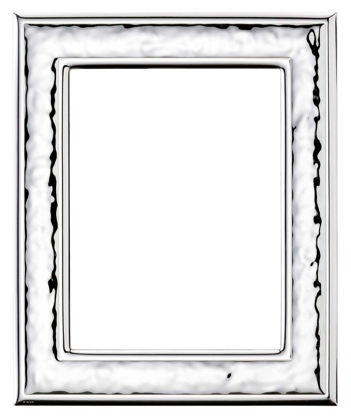 Cadre photo bilaminé Sovrani argent brillant avec dos en bois blanc 18x24cm B685