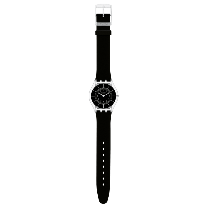 ساعة سواتش جلد أسود كلاسنيس أوريجينالز 34 ملم SS08K103