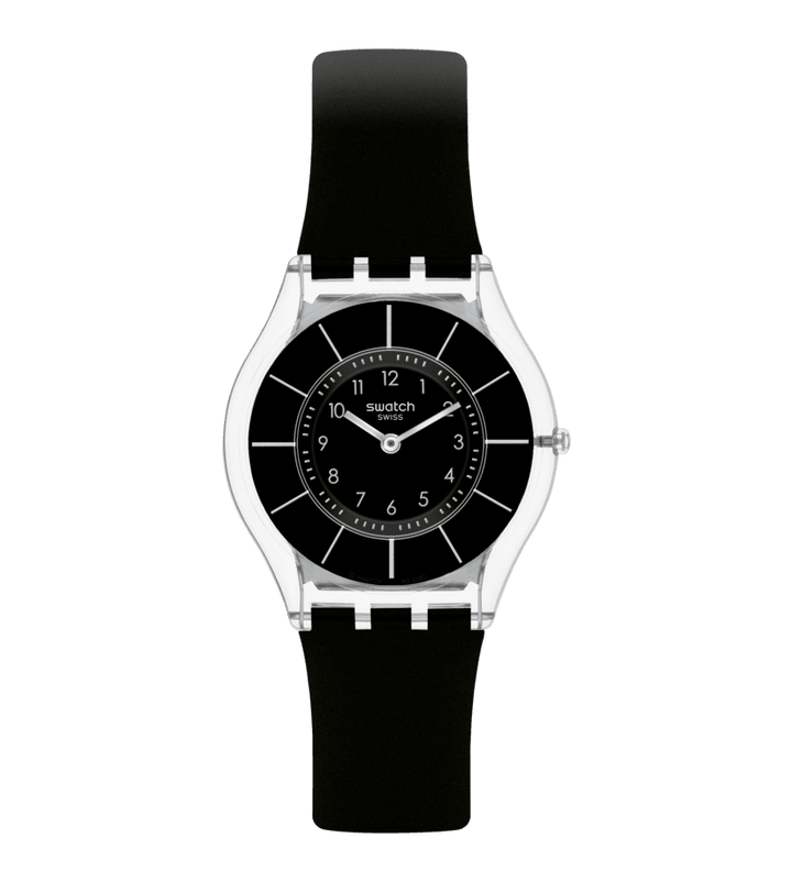 ساعة سواتش جلد أسود كلاسنيس أوريجينالز 34 ملم SS08K103