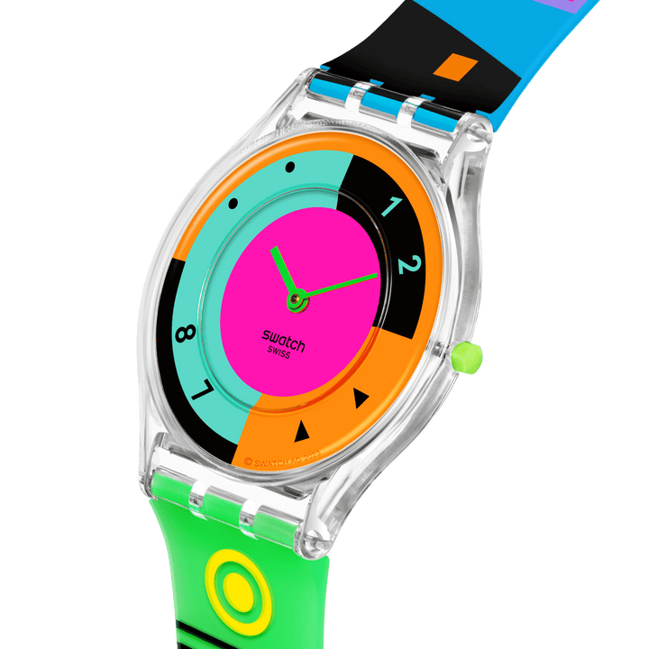 ساعة Swatch NEON HOT RACER الأصلية الجلد 34MM SS08K119