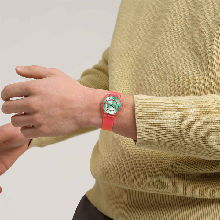 Relógio Swatch MINTY MANGO DREAM Originals Pele 34mm SS08P111