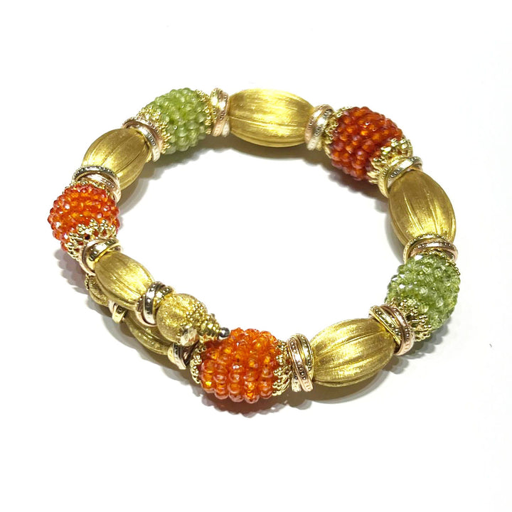 SUNDAY BRACELET GOLD 18KT Peridoto and Corniola Sunday 01