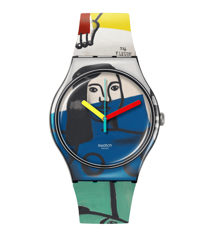 Swatch orologio LEGER'S TWO WOMEN HOLDING FLOWERS Special Edition TATE GALLERY Originals New Gent 41mm SUOZ363