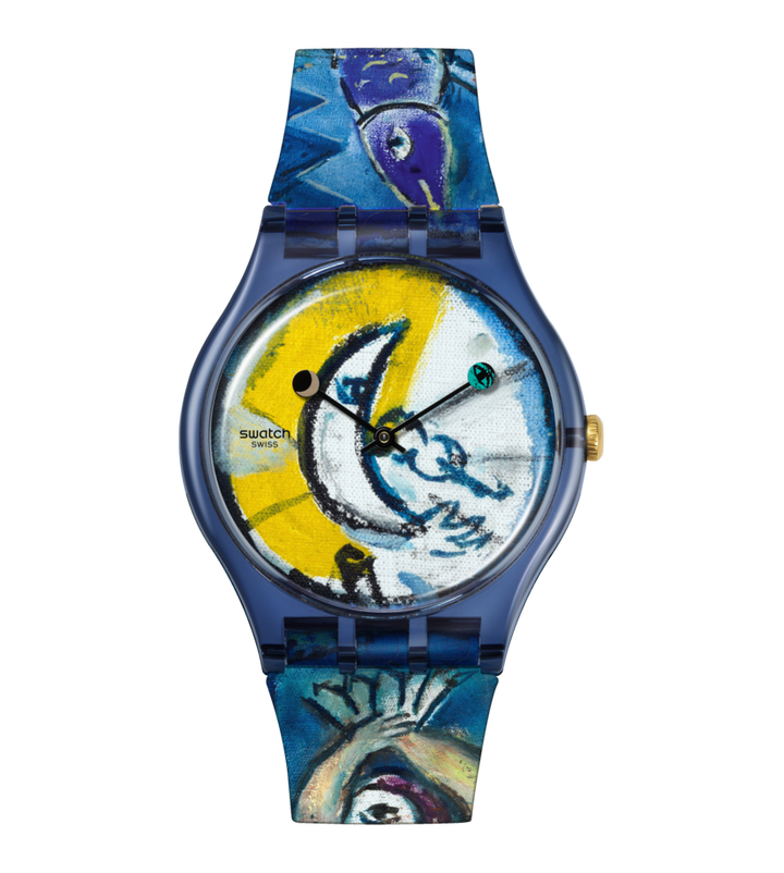 Swatch Chagall's Blue Circus Special Edition Tate Gallery Originals New Gent 41 mm Suaz365