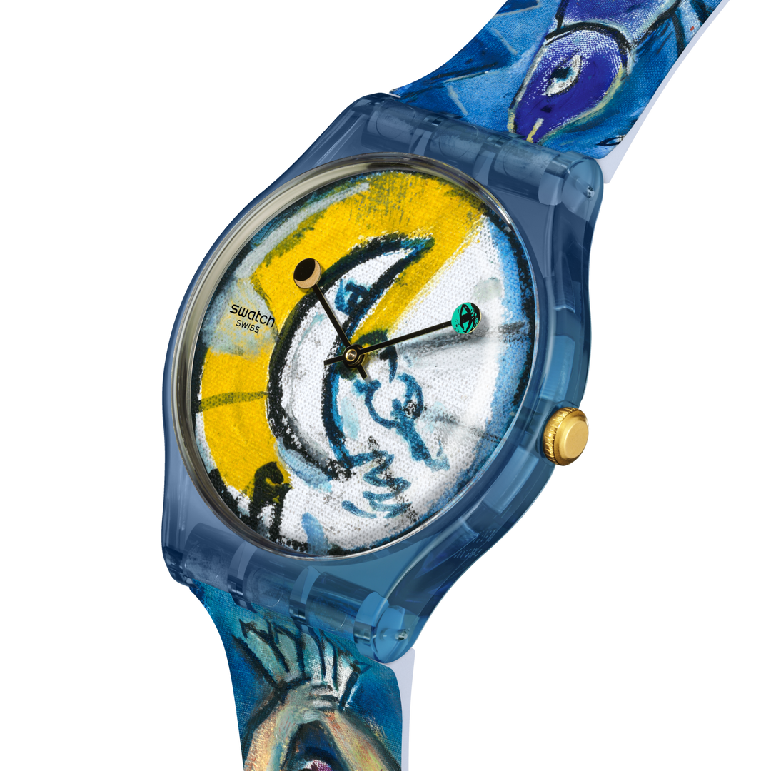 Swatch Chagall 's Blue Circus Special Edition Tate Gallery Originals New Gent 41mm Suaz365
