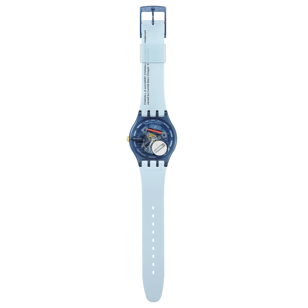 ساعة Swatch CHAGALL'S BLUE CIRCUS طبعة خاصة TATE GALLERY Originals New Gent 41mm SUOZ365