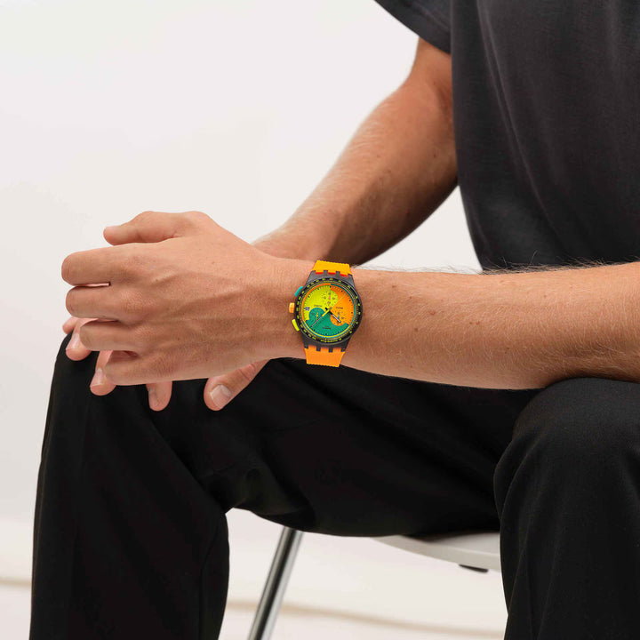 Swatch Neon Signal Flag Originals Chorno 42mm Susb422